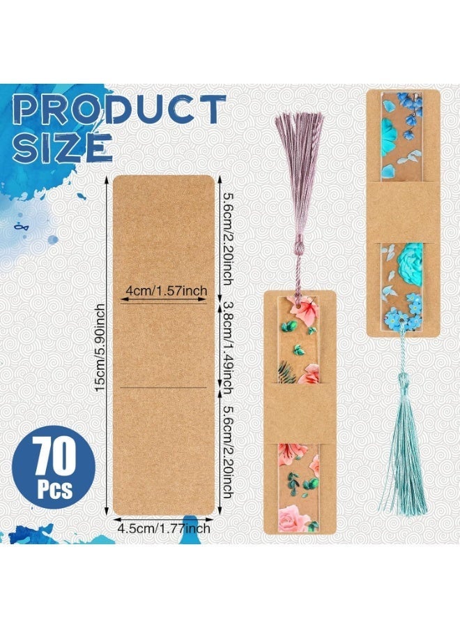 ChicAbode 50 قطعة كرافت علامة مرجعية الأكمام ، 5.9 × 1.8 في حامل ، DIY قالب الراتنج ، بطاقات عرض فارغة لتغليف الهدايا ، إمدادات التعبئة والتغليف للشركات الصغيرة - Image 2